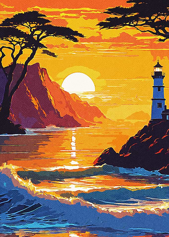 The sunset painting