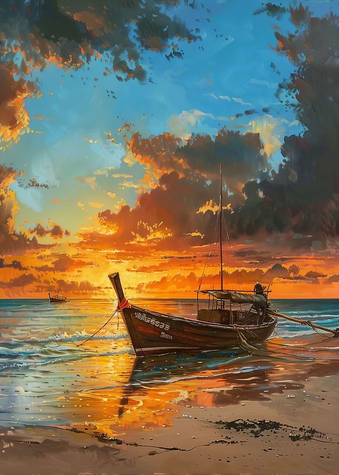 Fisher Boat On Beach