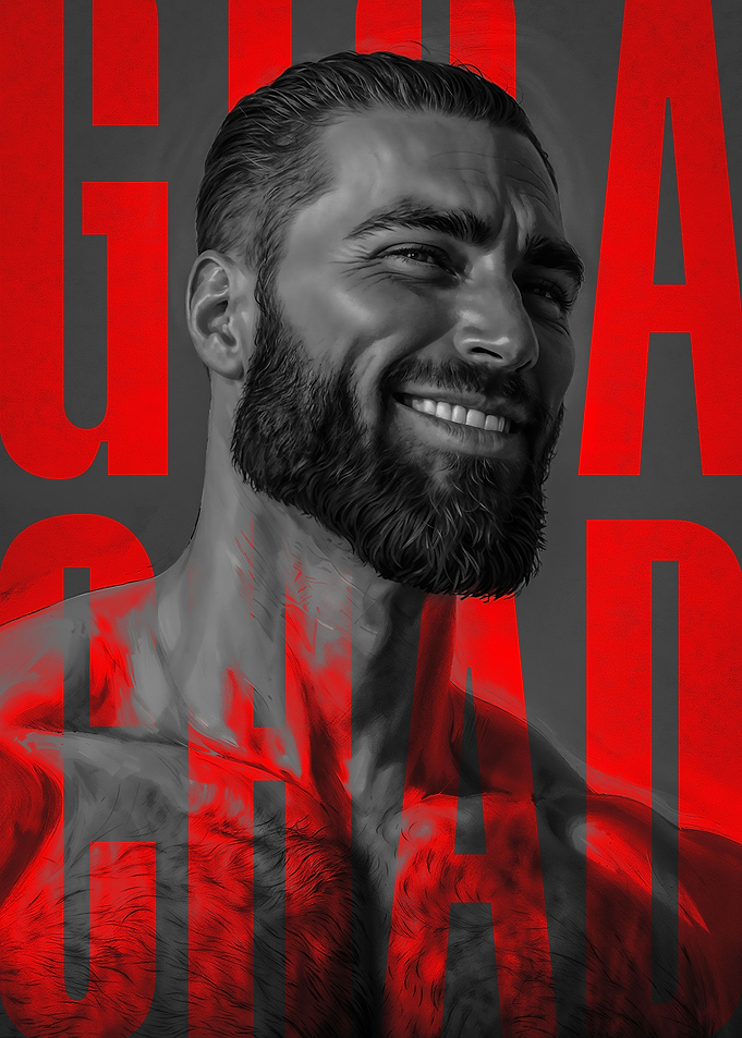 Giga Chad Black and White