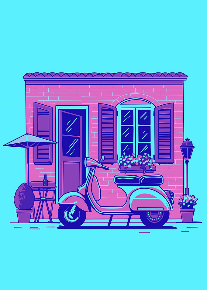 Vintage Scooter Neon