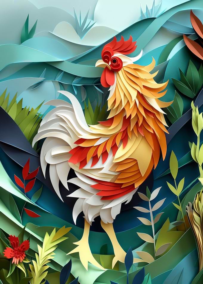 Chicken Flat Paper Craft