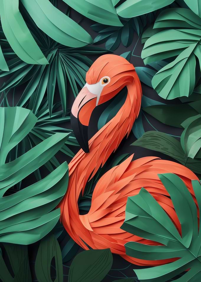 Flamingo Flat Paper Craft