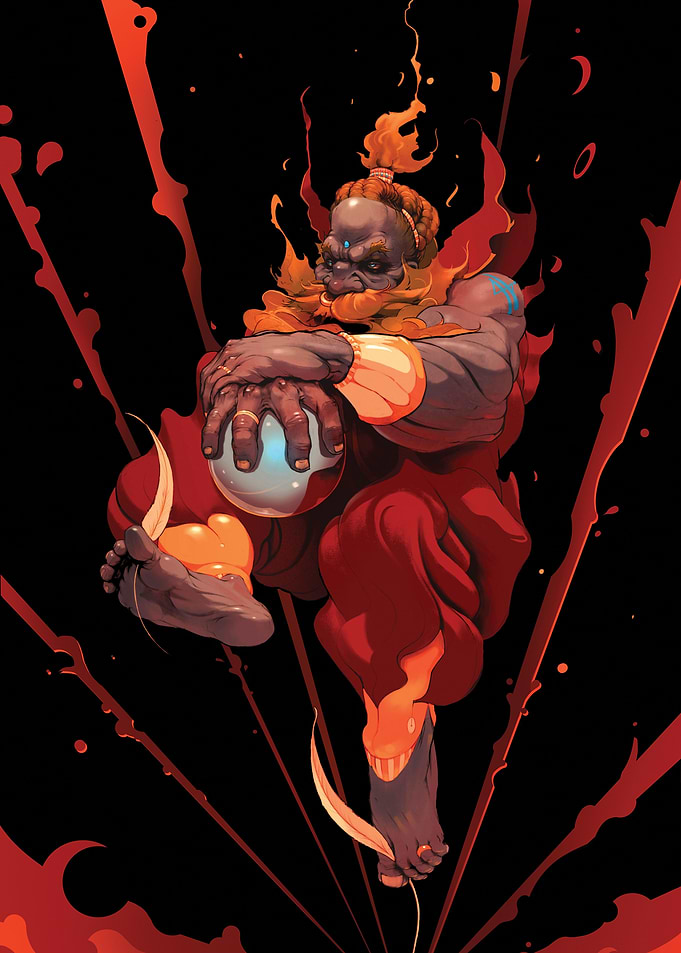 Magical Fire Warrior Monk