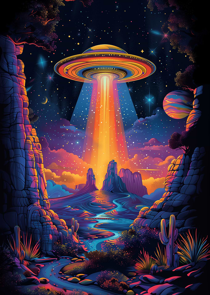 UFO Spaceship on the hill