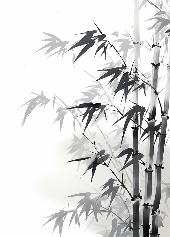 Calming Bamboo Ink Wash