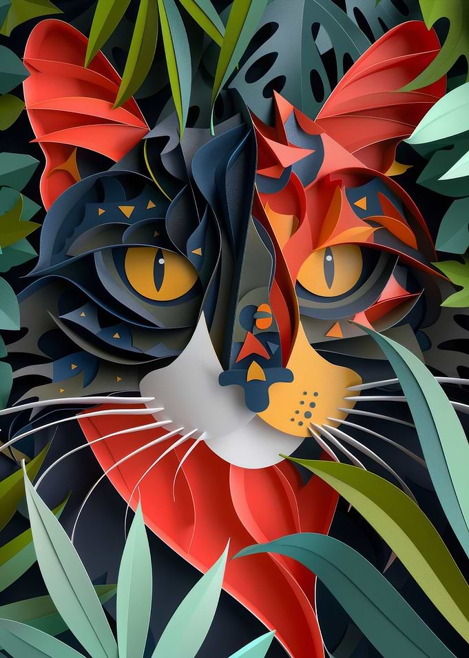 Cat Flat Paper Craft
