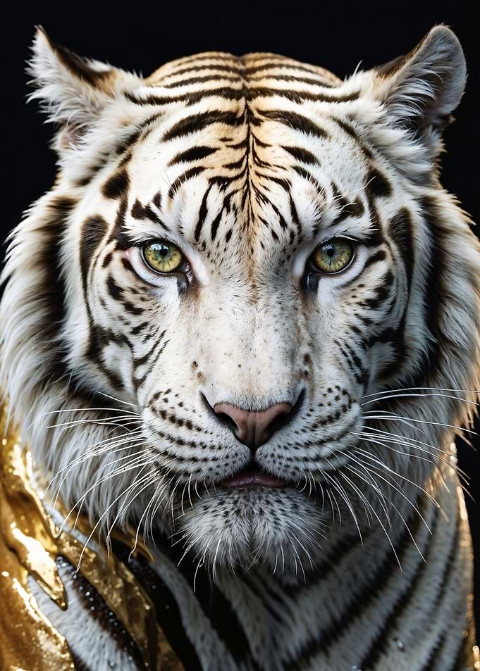 Close Up of a White Tiger