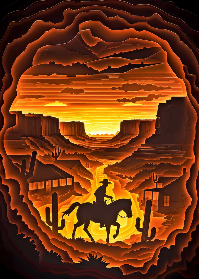 Desert Sunset Silhouette