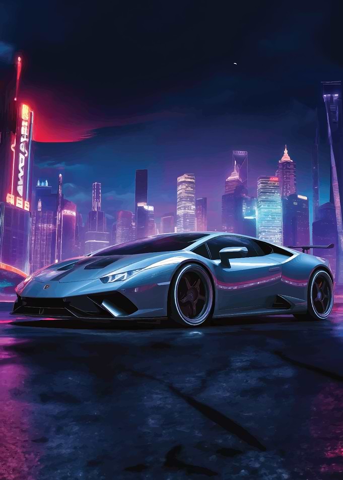CAR IN THE NIGHT CITY