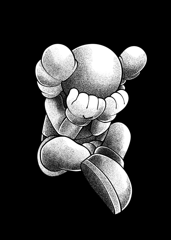 Black and white kaws