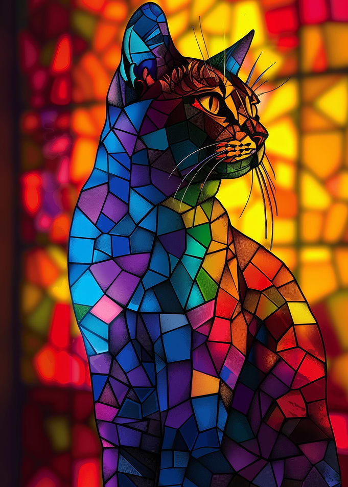 Stained Glass Cat