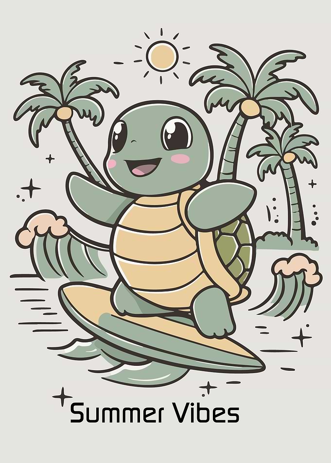 Turtle Surfing Fun