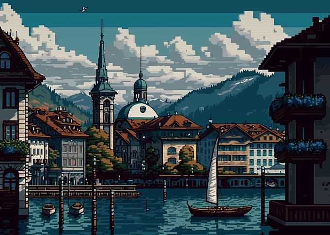 Lucerne City Pixel Art