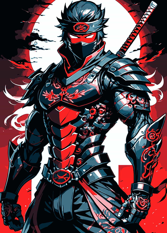 Japanese ninja anime art
