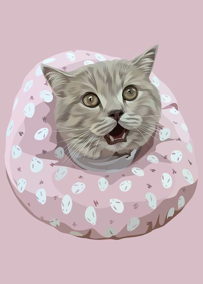 Cute Cat in the Pillow