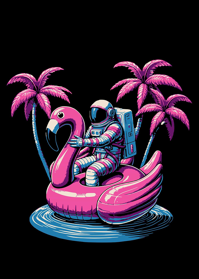 Astronaut Flamingo funny