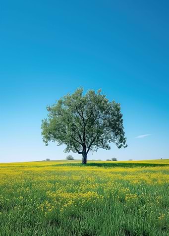 Green Tree Grass Blue Sky