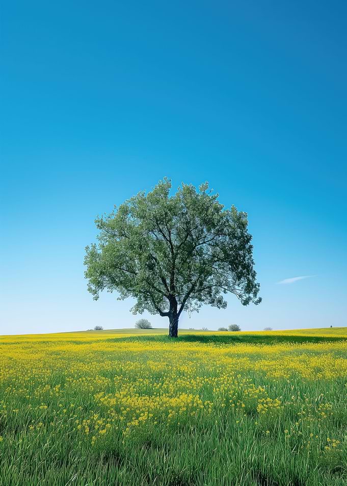 Green Tree Grass Blue Sky