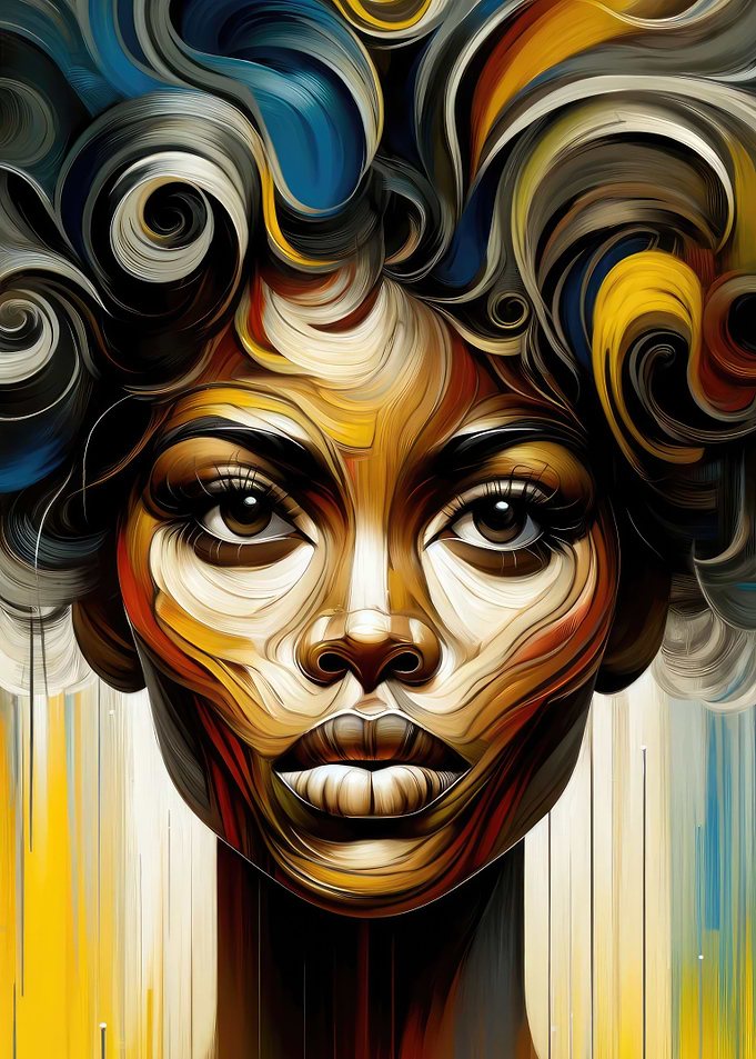 Abstract Curly Portrait