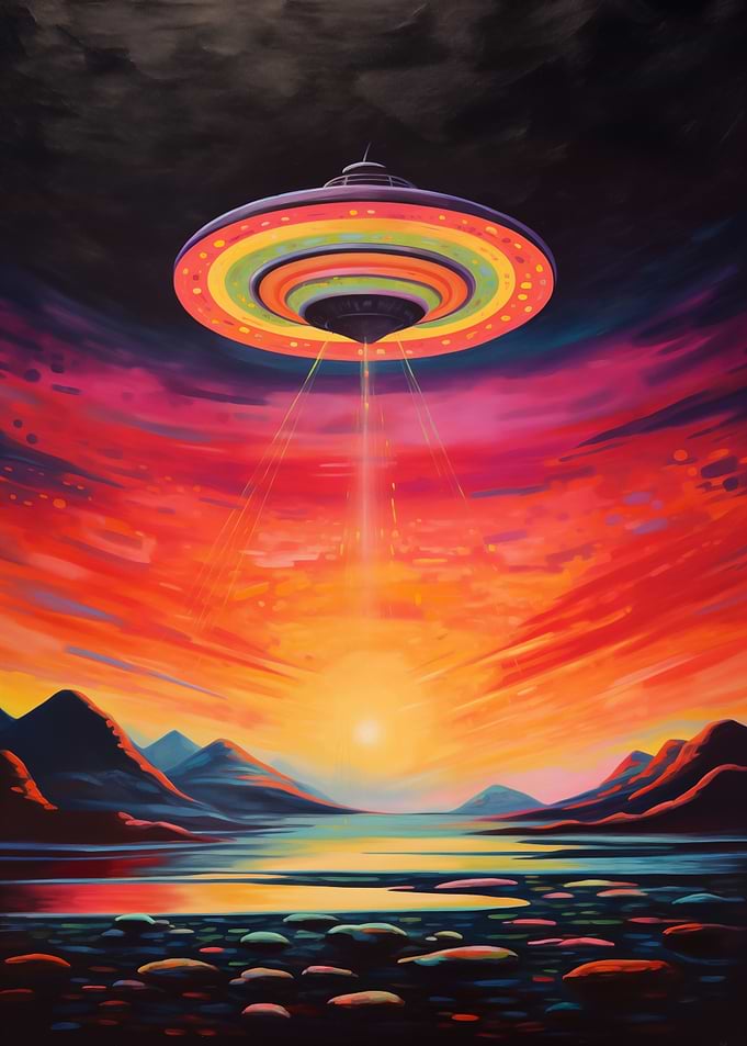 UFO Sunset on the Shore