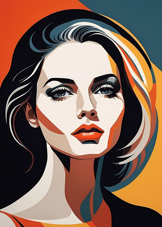 Woman portrait pop art