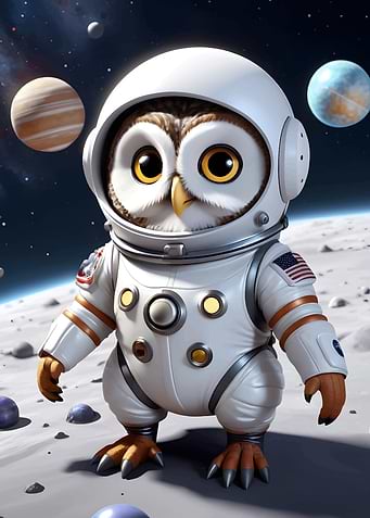 Cute Astronaut Owl