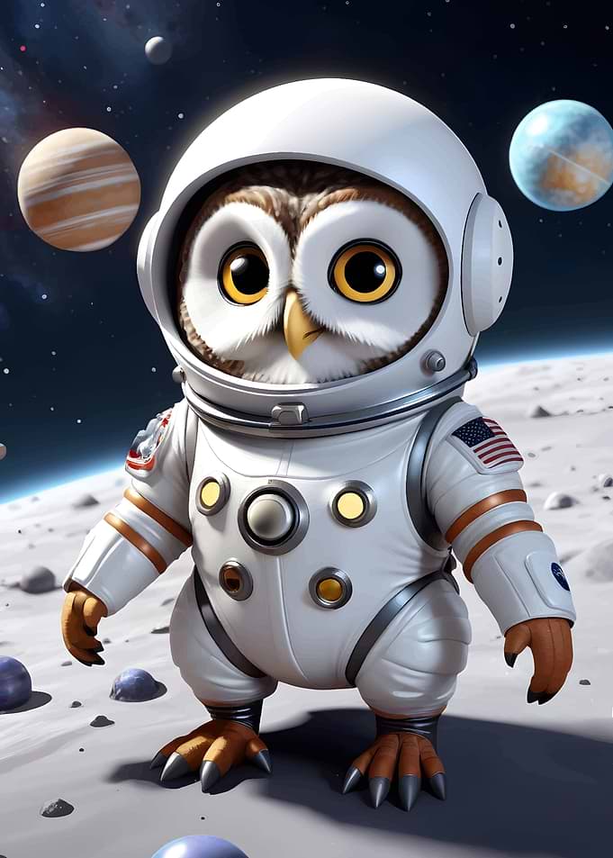 Cute Astronaut Owl