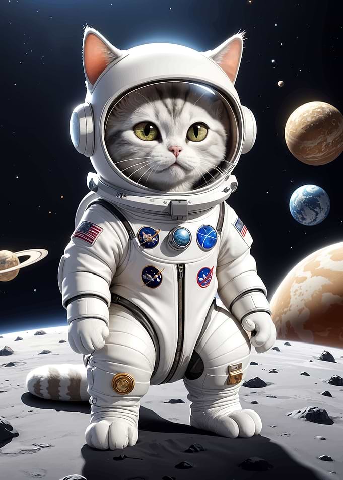Cute astronaut Cat