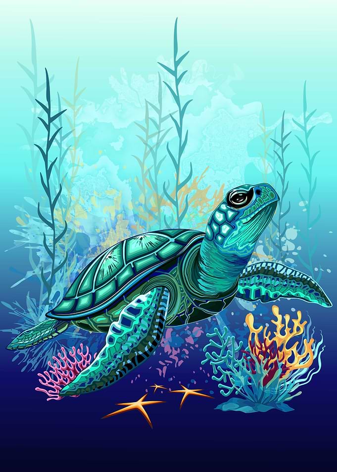 Sea turtle watercolor