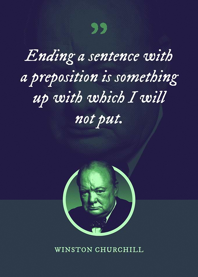 Ending a sentence with a