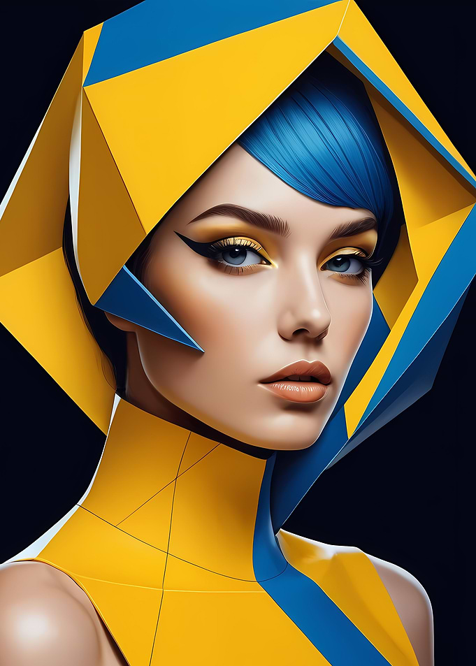 Geometric woman pop art 9