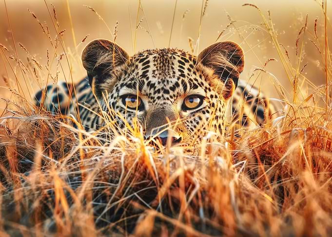 Leopard in en ambush