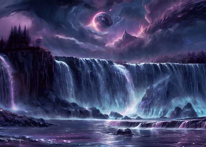 Purple waterfall