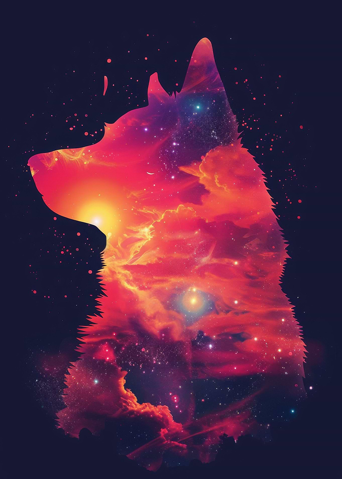 Dog Silhouette Galaxy