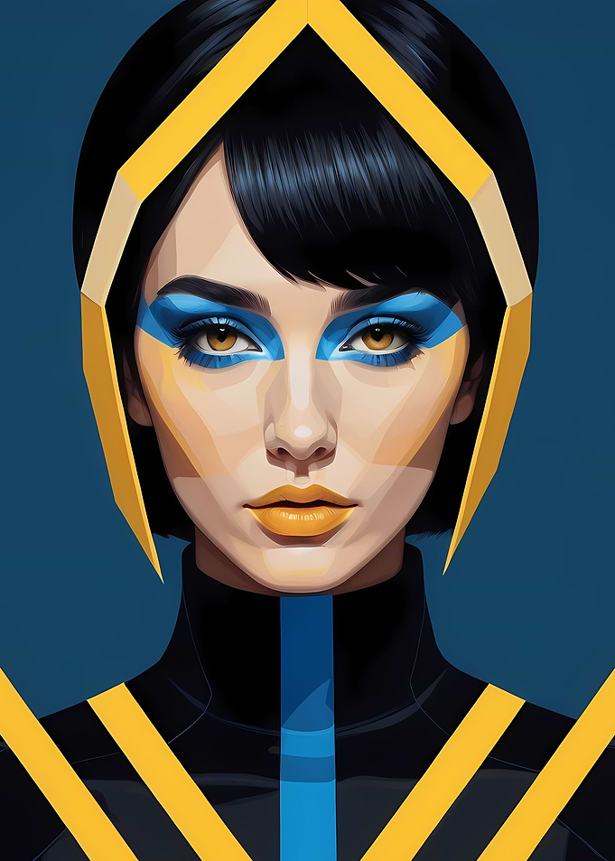 Geometric woman pop art 8