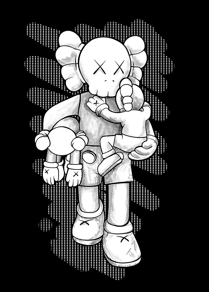 Black and white kaws