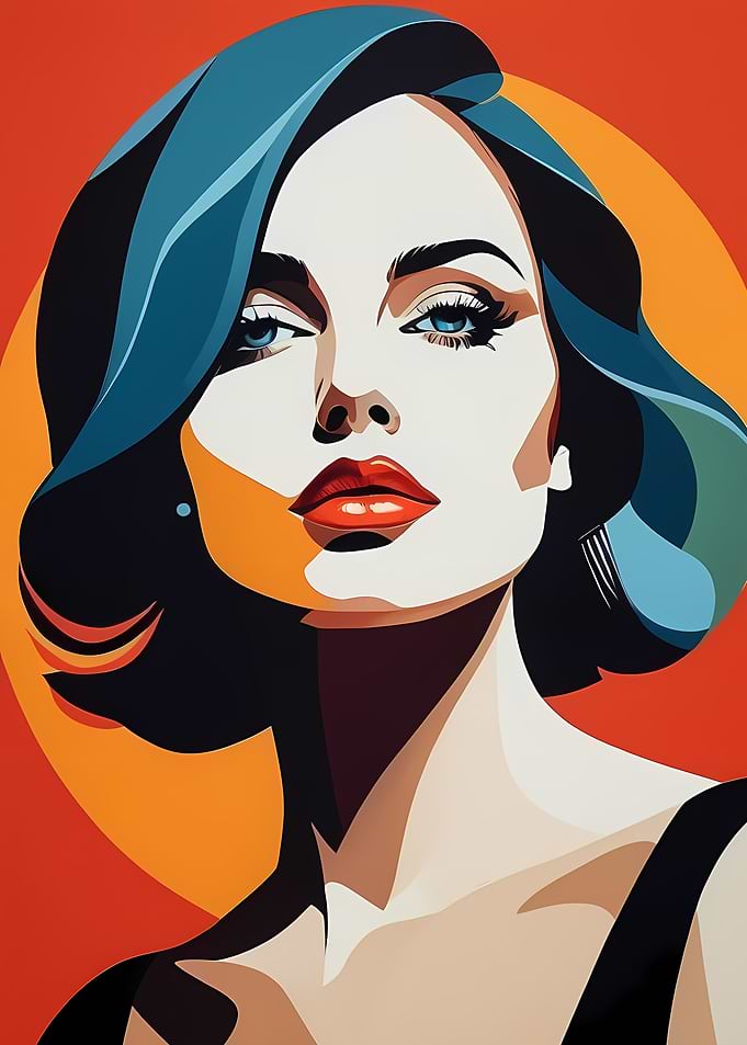 Woman portrait pop art 3