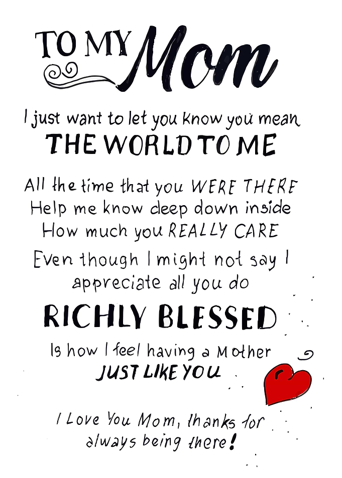 To My Mom Gift