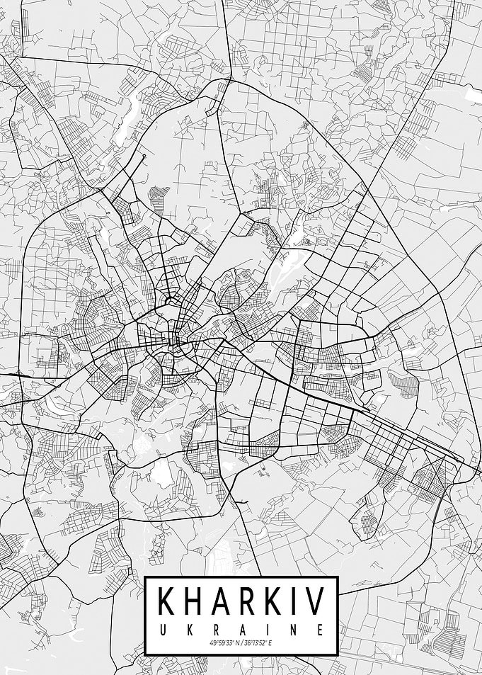 Kharkiv City Map Light