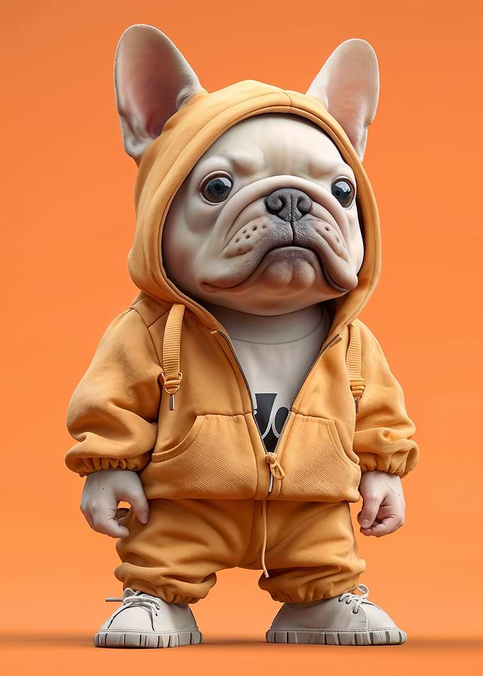 bulldog and a human body