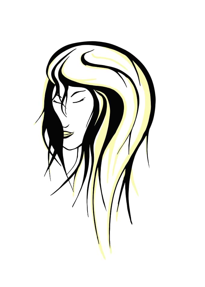 Woman with long hair