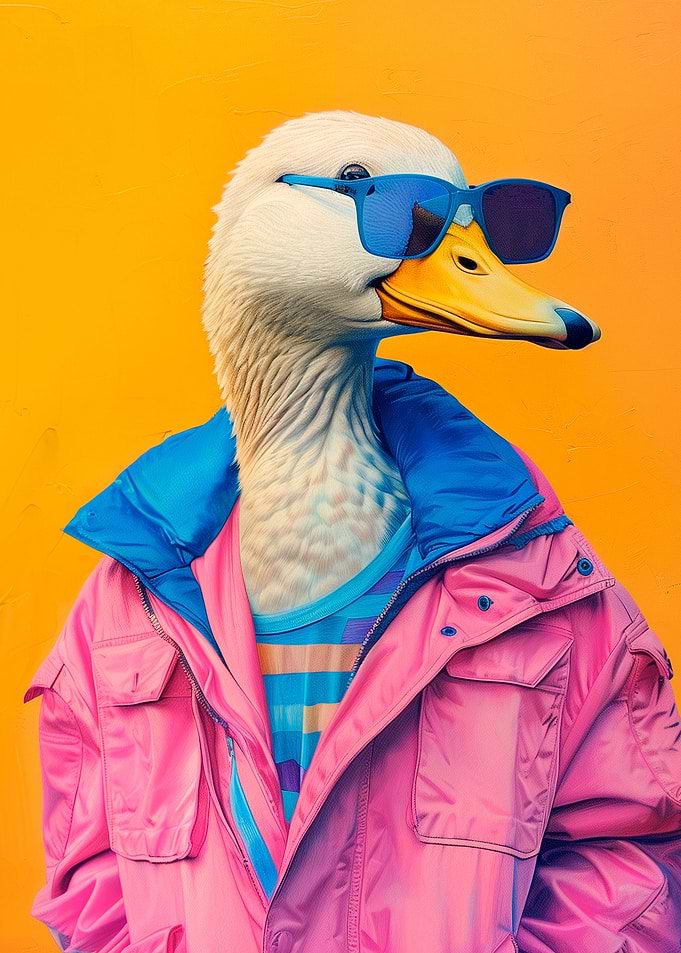 Neo Vintage Duck Portrait
