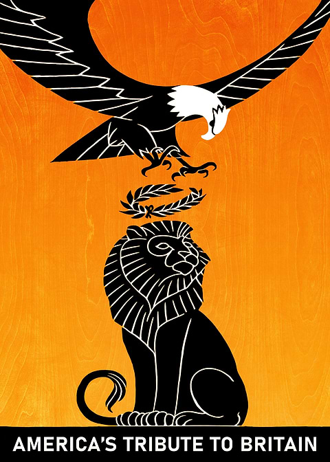 Allied Strength — vintage poster restored on metal