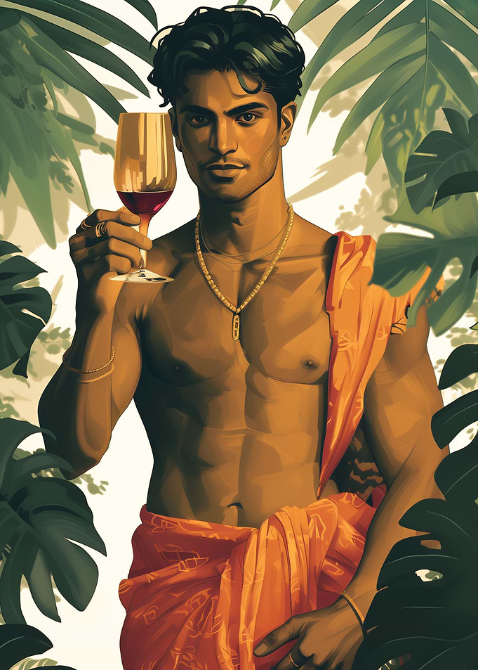 Modern Indian Man Drinking