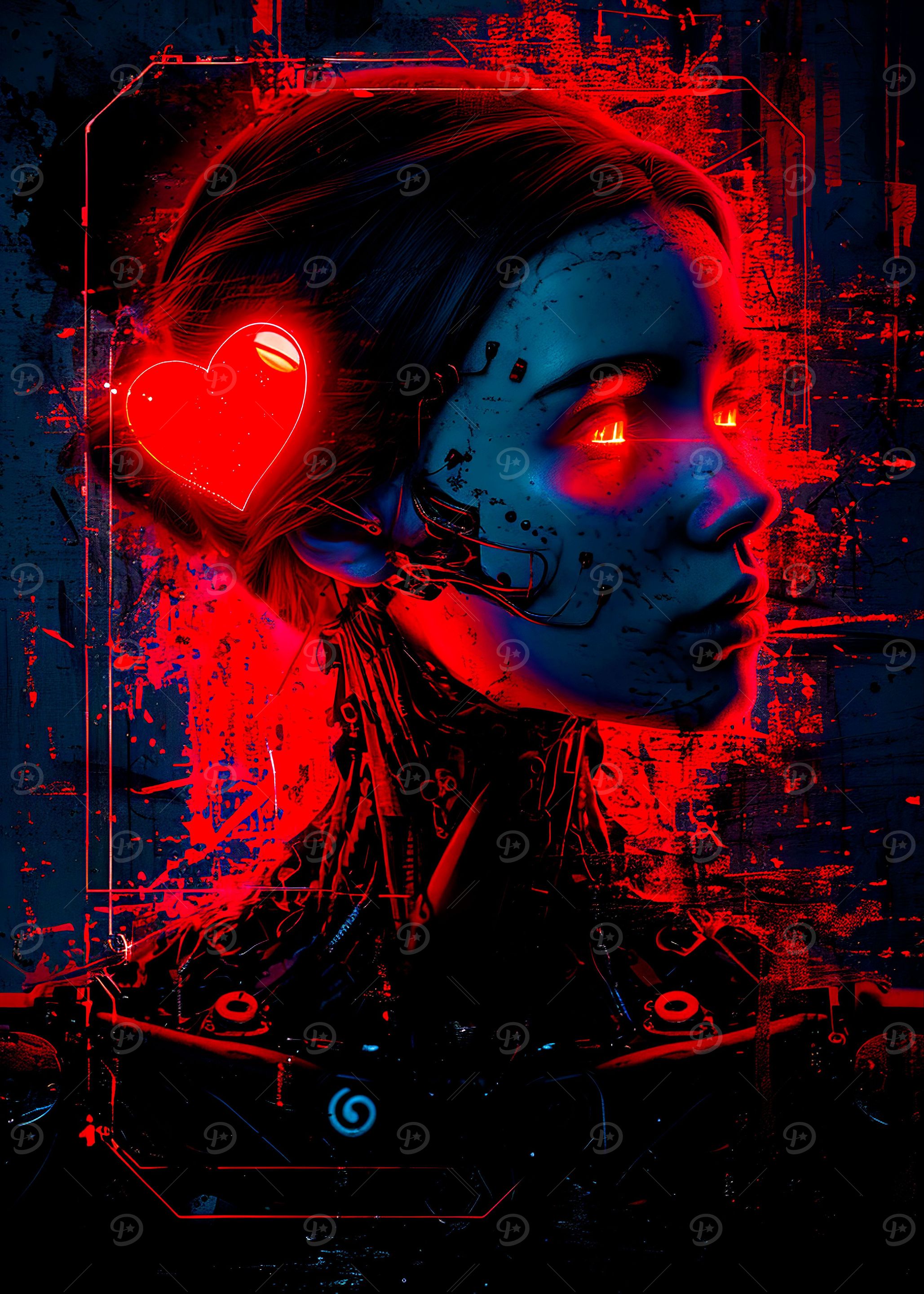 Cyborg girl in love