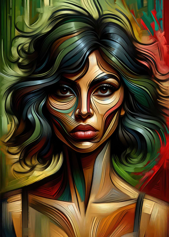 Abstract Contour Portrait