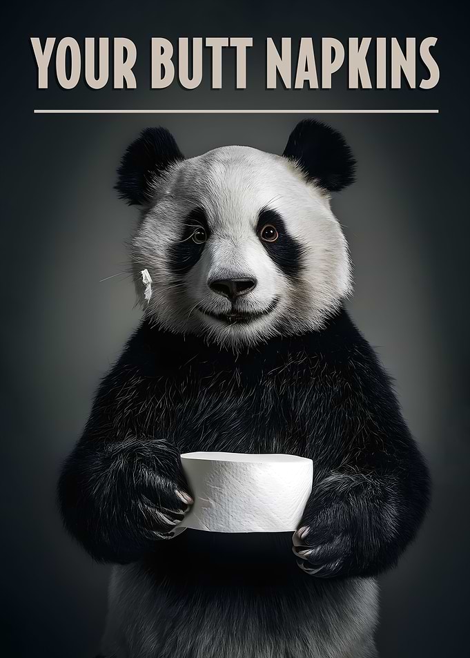 Your Butt Napkins panda
