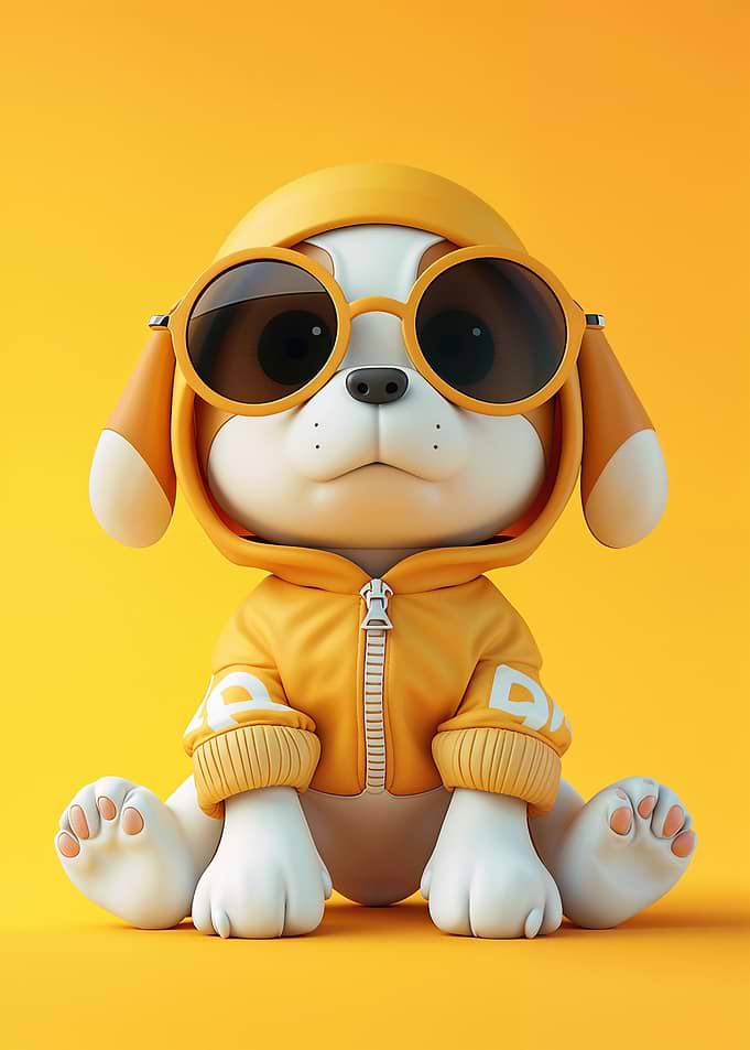 puppy wearing sunglasses