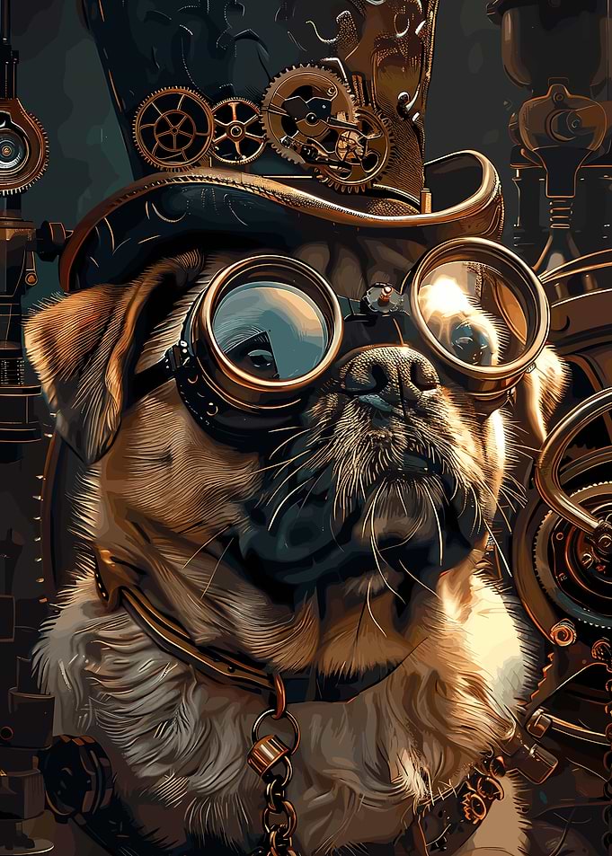 Steampunk Pug Dog
