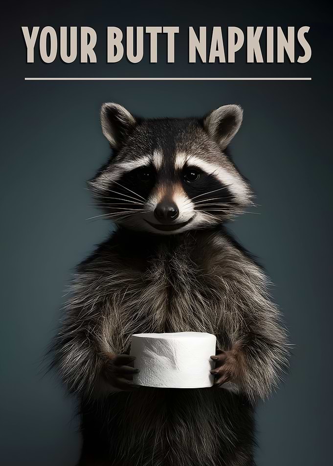 Your Butt Napkins raccoon